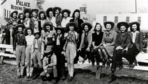Group photo of the University of Houston Buckaroo Riding Club. 1944-1946. Special Collections, University of Houston Libraries. 